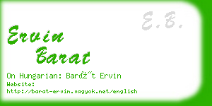 ervin barat business card